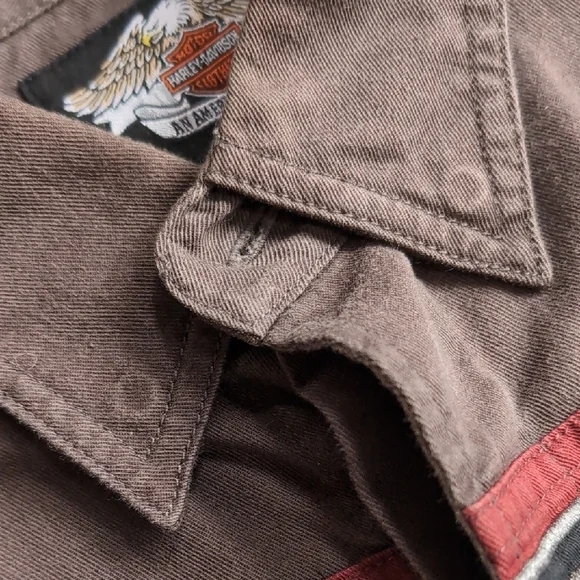Harley-Davidson Men's Red and Gray Shirt - Picture 6 of 12